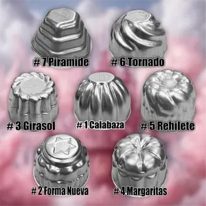 Classic Individual Aluminum Molds for Gelatines 12 Moldes Per Package 3" x 2" Size Perfect for Pastries or Desserts Choose from 7 Designs