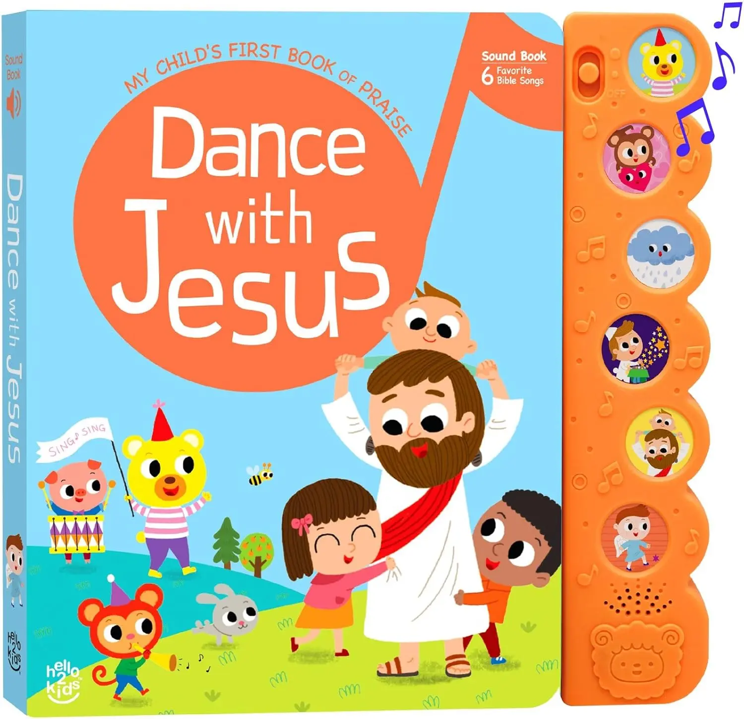 Hello 2 Kids Dance with Jesus Christian Sound Books for Kids - 6 Bible Songs - Christening, Baptism Gifts for Boys and Girls - Religious Toys, Interactive Music Books for Toddlers - Baby Dedication
