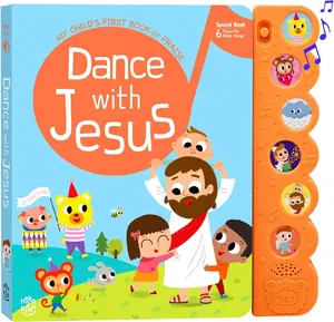 Hello 2 Kids Dance with Jesus Christian Sound Books for Kids - 6 Bible Songs - Christening, Baptism Gifts for Boys and Girls - Religious Toys, Interactive Music Books for Toddlers - Baby Dedication