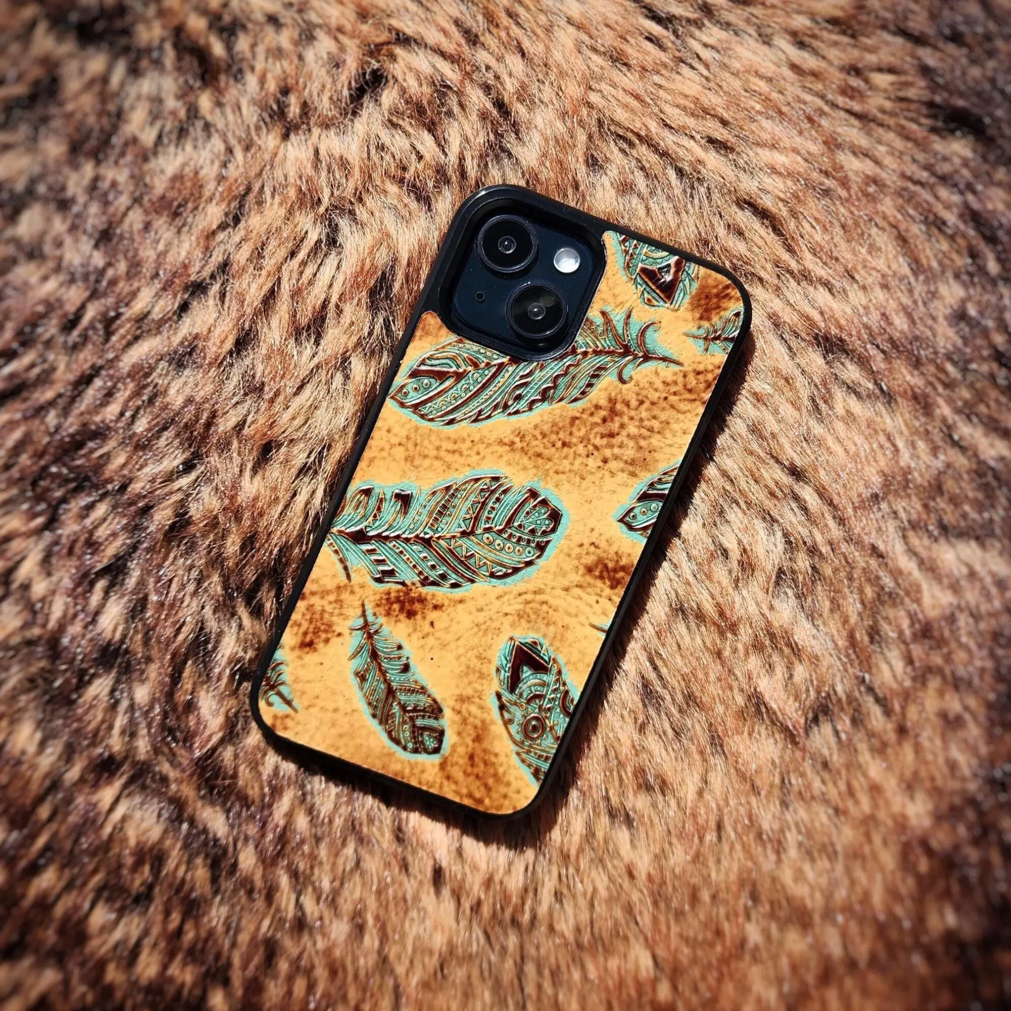Leather Phone Case - For Samsung S8 S9 S10 S20 S21 S22 S23 S24 Note 8 9 10 20 Plus Ultra FE + - Feather Design