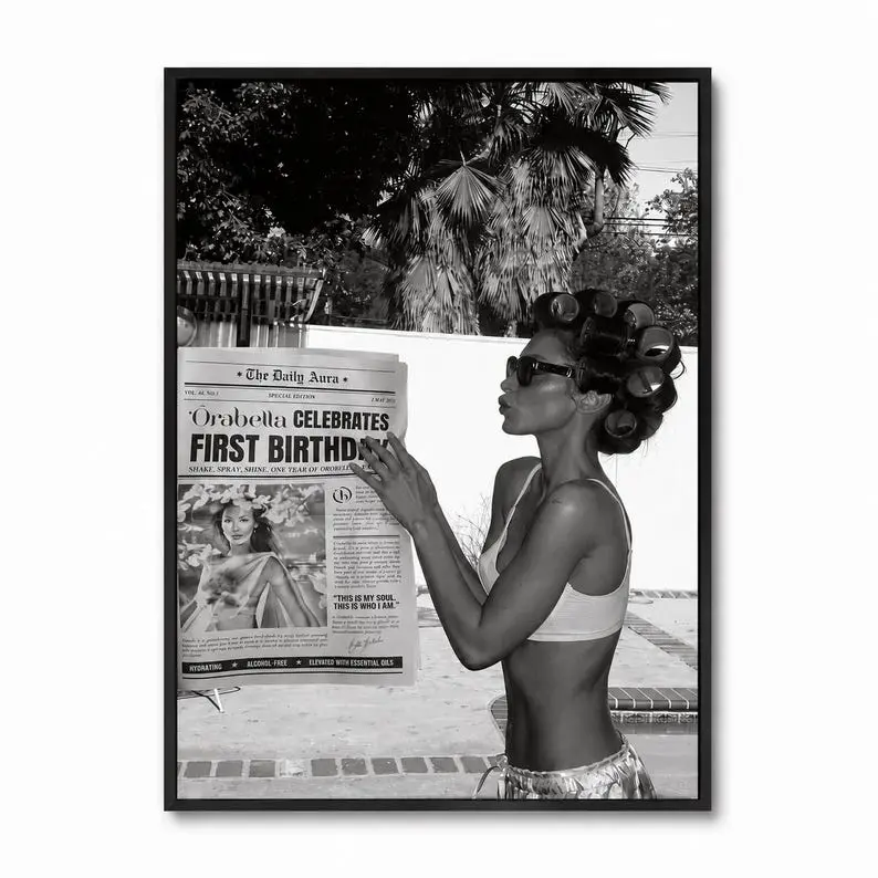 Old Money Fashion Wall Art | Black and White Vogue Style Print | Chic Girl Apartment Decor | Luxury Editorial Poster [Unframed]