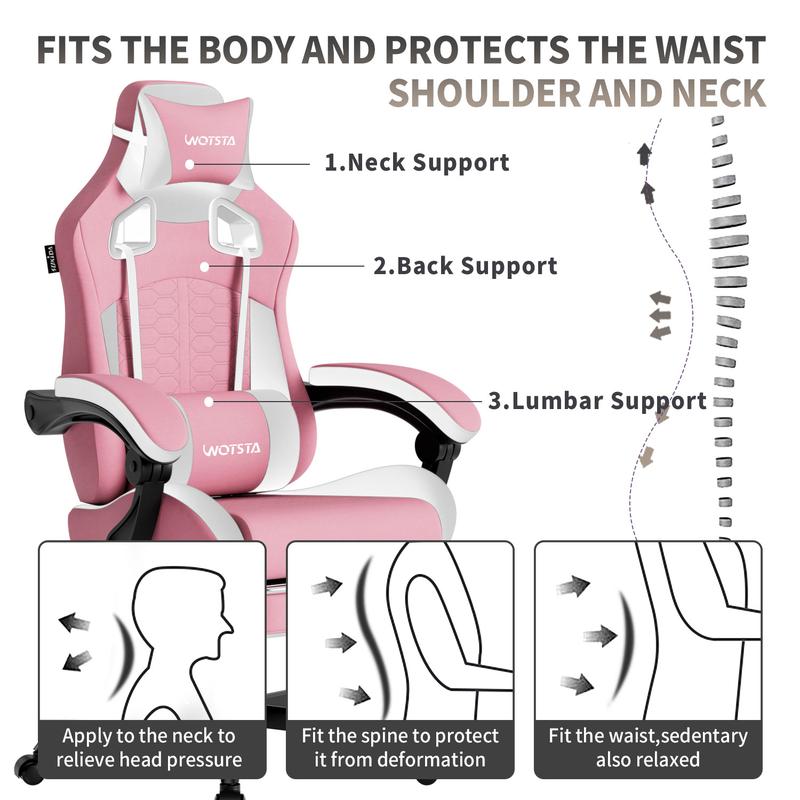 SUIKDA Gaming chair for home use, reclining office chair, student dormitory gaming chair, comfortable chair for long periods of sitting, height-adjustable office chair