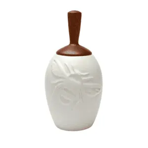 Ceramic Bee Honey Pot w/ Dipper