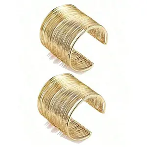 2pcs/4pcs Cuff Bangle Bracelet For Women Open Wide Wire Bracelets Gold Wrist Cuff Wrap Bracelet Adjustable