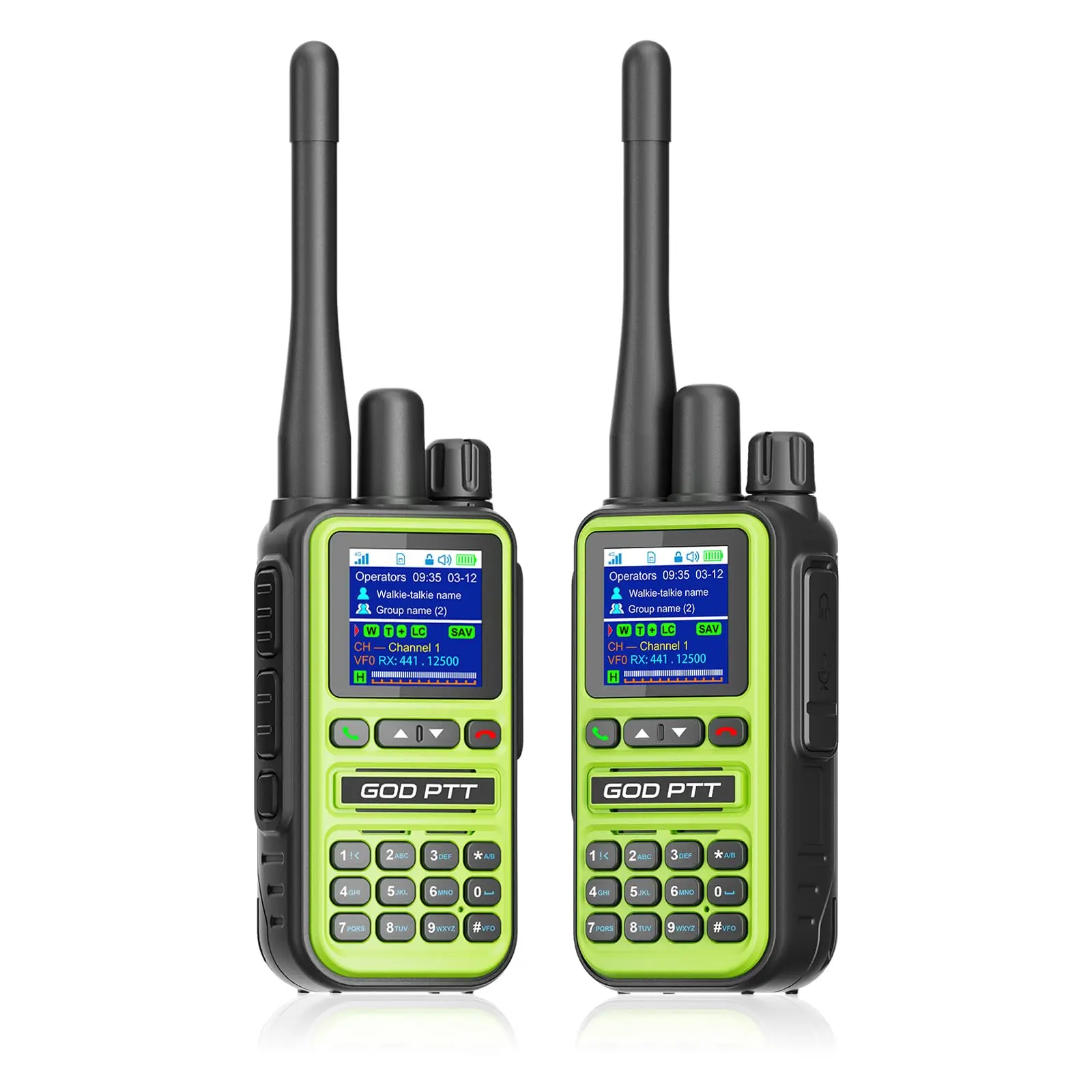 GOD PTT 4G LTE PoC & FRS Dual-Mode Walkie Talkies (2-Pack, Orange) - Unlimited Range, SIM Card Compatibility, Phone Call & Relay Function, Global Rapid Communication,  999 Channels,  Survival,Hunting,  Type-C Charging  Camp,ing(2 Pack)
