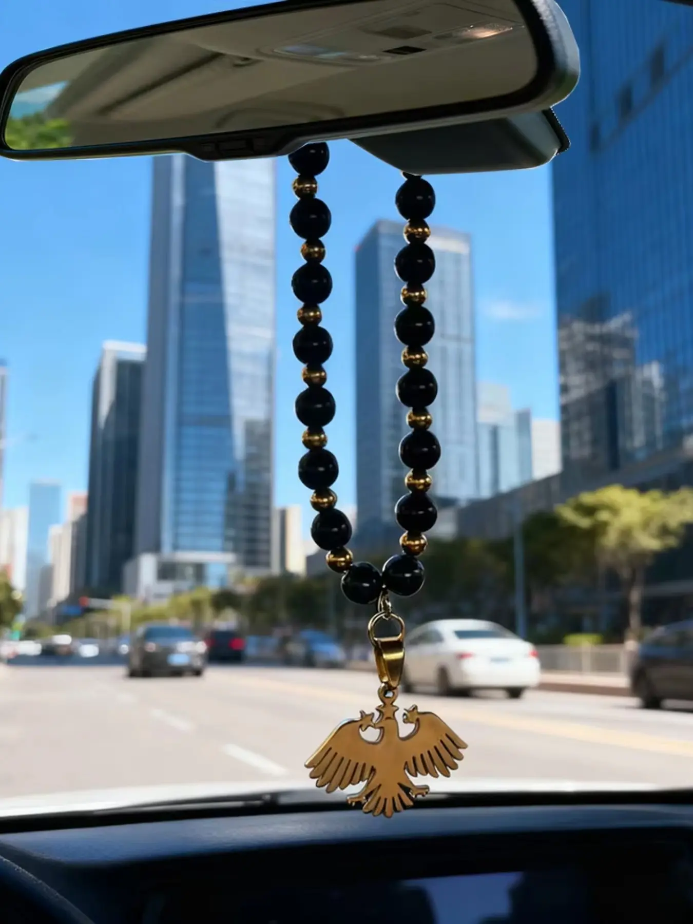1Piece Syria Flag Bead Neckalces for Hanging On The Car Accessory, Car Interior Accessories, Car Interior Decorative, Car Interior Decoration, Car Interior Ornaments, The New Syrian Eagle Jewelry