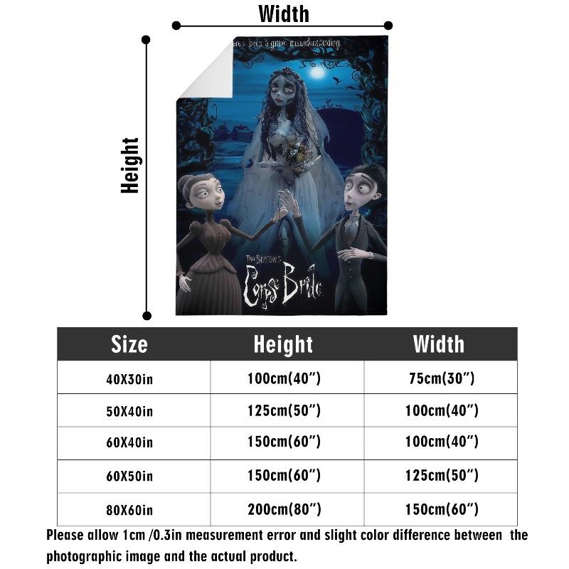 Horror Corpse Bride Blanket Soft Warm Throw Blanket for Bed Sofa Queen Size Halloween Decor Scary Movie Blanket Birthday Gifts