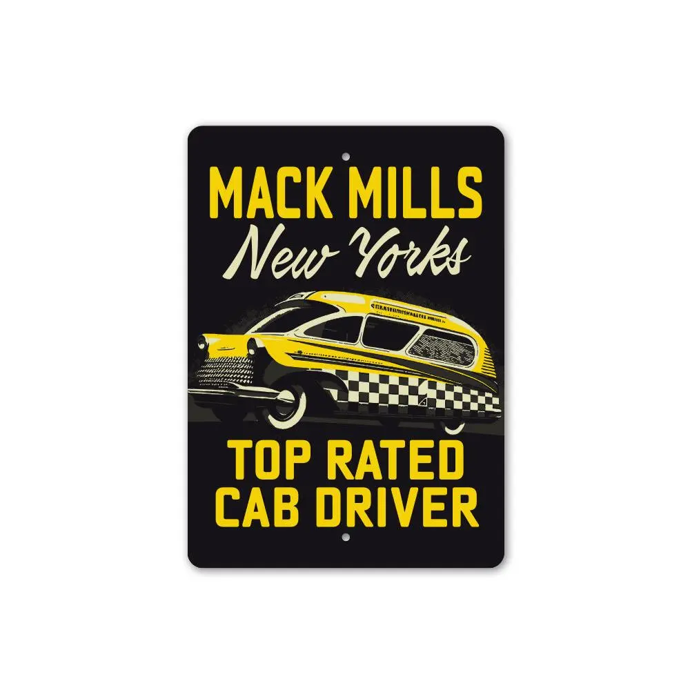 Personalized Vintage New York Top Rated Cab Driver Sign