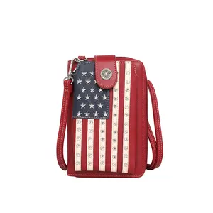 Montana West Crossbody Phone Purse with American Flag Design for women