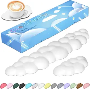 Upgrade Leather Cloud Keyboard Wrist Rest, Cloud Wrist Rest with Non-Slip PU Base, Comfortable Memory  Wrist Rest for Computer Laptop  Gaming Office and  Wish  Year