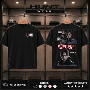 Leon kennedy RE: Requiem v1, Resident Evil Tshirt, unisex heavyweight cotton t-shirt washed Casual Menswear, Enlist Resist washed T-Shirt, Game Inspired Streetwear tee unisex heavyweight cotton t-shirt, gift for him