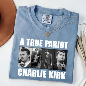 Comfort Colors Patriot Charlie Kirk Tee, Justice for Charlie Kirk Tshirt, Human Rights Graphic T-shirt, Political Activist Tee, Prayers Up Desig