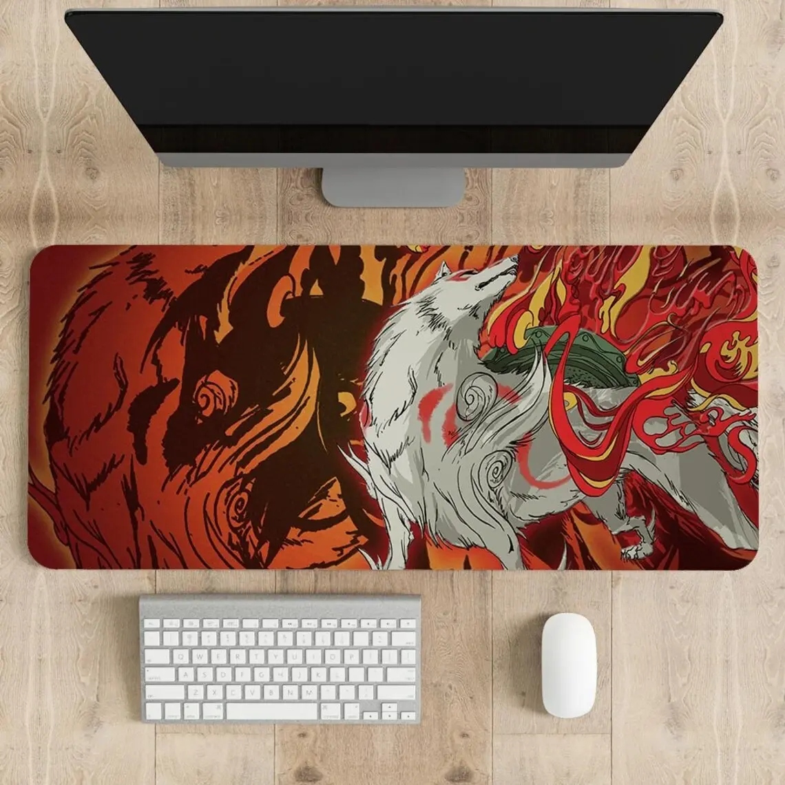 Okami Mouse Pad | Different sizes Personalized Printing | Gaming Mouse Pad | Customized Mouse Pad | Game, Anime, Desk Mat