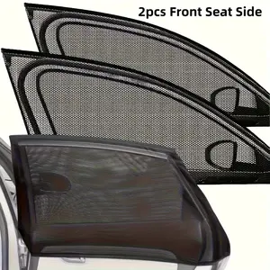 2/4 Piece Car Window Sunshade and Mosquito Net Curtain, Foldable All-Weather Privacy, UV Protection, Bug Repellent, for Cars, Trucks, Suvs, Semi Truck Sunshade, Car Window Shades