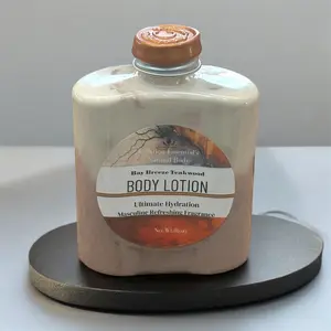 Bay Breeze Tropical Teakwood Men's Hydrating Body Lotion 8oz - Aloe Vera Shea Butter Cocoa Butter Moisturizer Nourishing Scented Cosmetic Fragrance for Skin Repair