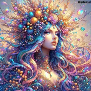 Bubble Girl Pattern DIY Diamond Arts Colorful Painting Kit without Frame, DIY 5D Diamond Arts Colorful Painting Kit, Wall Art Decor for Home