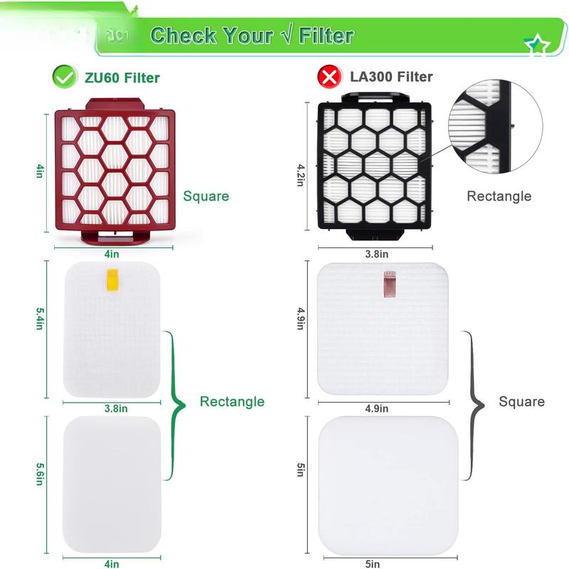 Filter Replacement for Shark Navigator Pet Pro Plus NV150 NV151 NV251 ZU51 ZU62NP Rotator ZU102 NV255 Zero-M ZU60 ZU62 Upright Vacuum, Part # 1238FT60 & 1239FT60, 2 HEPA + 6  &Felt Filters