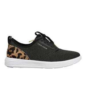 Cole Haan Womens Grandsport Journey Leopard Lace Up Sneakers Shoes Casual - Black Cole Haan Womens Grandsport Journey Leopard Lace Up Sneakers Shoes Casual - Black