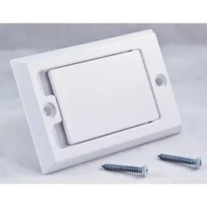 Central Vacuum Wall Inlet - White Square Door 1700-01 Vac Hose Outlet