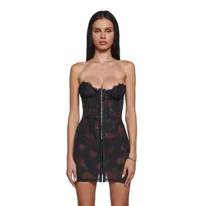 Captivating Gazes Slip Dress - Rose