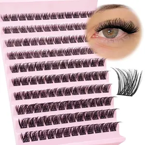 Natural Long Individual Eyelashes 9-14mm D Curl, Soft Single Cluster Lash Extensions, 9mm 10mm 12mm 14mm False Lashes, 120 Pcs, Diy Eyelash Extensions