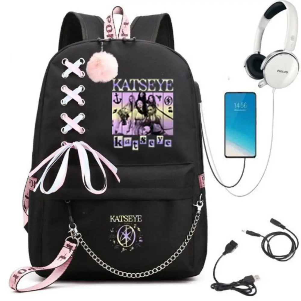 Kat-seye Music Backpack Shoulder Bag Bookbag Student Daypack