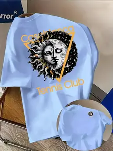 Men's Fashion T-Shirt with Casablanca Creative Letter Print, Casual Loose Fit, Comfortable Material, Summer Streetwear