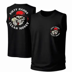 Men's Cotton Sleeveless Tank Top - Dirty Hands Clean Money Printed Style. This Is A Casual Item Suitable For Both Men And Women, Especially Perfect For Spring And Summer; The Cool Print And Classic Crew Neck Cut