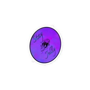 Stay Jelly Jellyfish - Light Blue Letters Bubble-free stickers