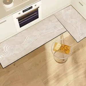Silica Mud Kitchen Mat, Modern Minimalist Design, Anti-Fatigue Cushioned Rug, Easy Clean Rubber Bottom, Versatile Use in Kitchen & Bathroom, Machine Washable Rug
