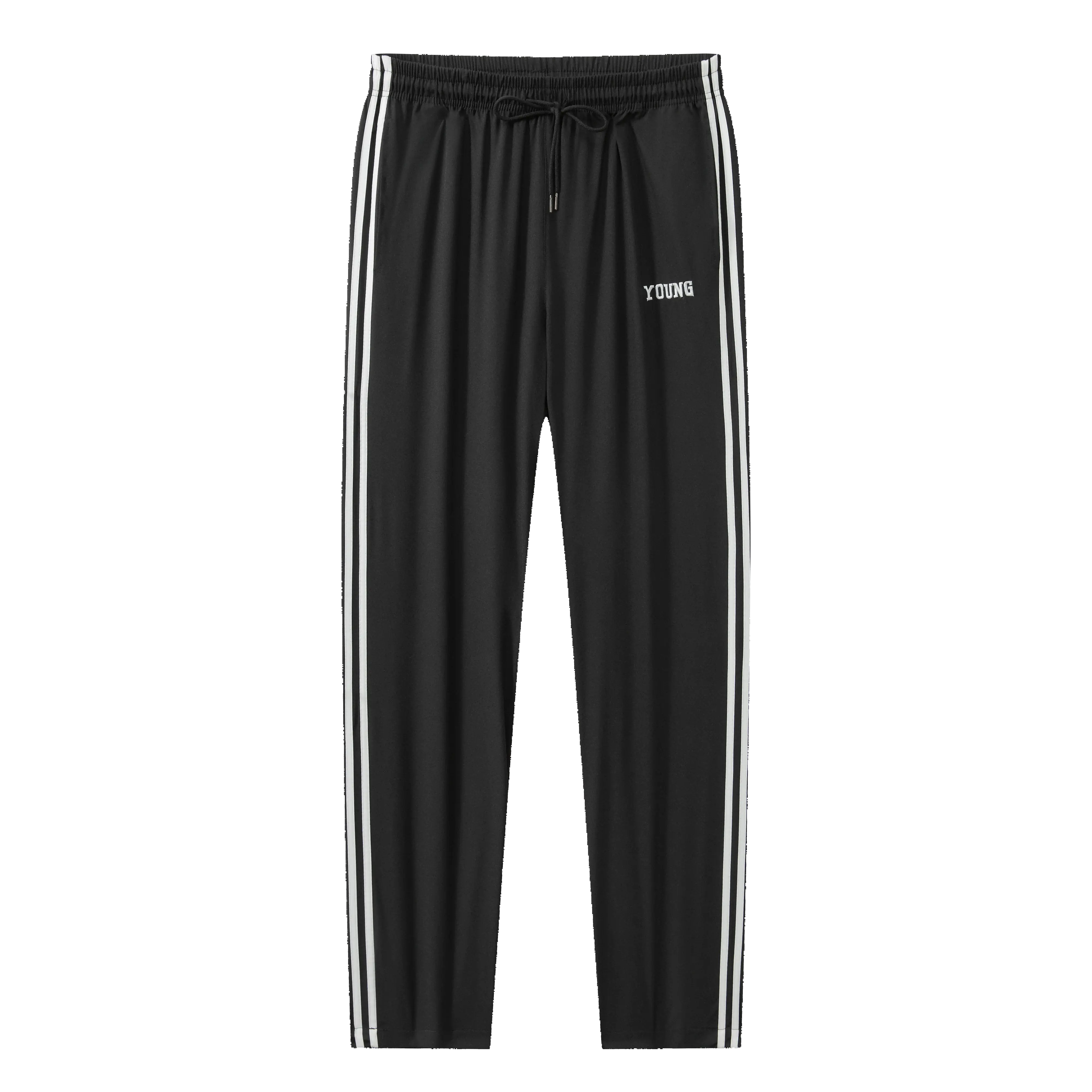 Men's Loose-Fit Elastane Trouser Pants - Classic Casual Athletic Style, Machine Washable, All-Season, Ideal for Everyday Casual Wear & Outdoor Hiking, Polyester, Solid, Synthetics, Male, Sporty Chic, All Seasons, Loose-Fitting, Dry Clean