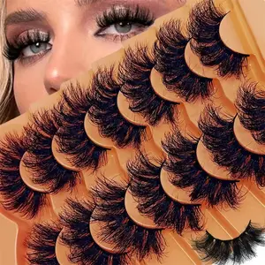 7 Pairs Eyelashes Faux Mink Eyelashes Long Lasting Fluffy Mink Lashes Dramatic Volume Lashes Extension Thick Long Eyelash Extensions Fluffy Eyelash Clusters