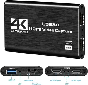 4K USB 3.0 HDMI Video Capture Card, Plug-and-Play, High-Definition Recording and Capture Card