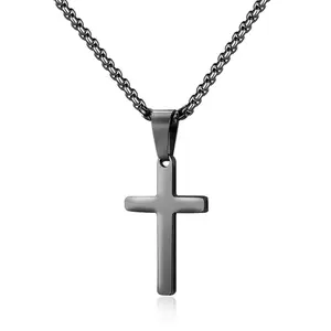 HENSY Titanium Steel Cross Necklace Set – Double Layer Rope & Snake Chain – Unisex Industrial Gothic Jewelry autumn rapper chain