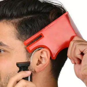 1pc Multi-Curve Hairline Template Stencil Haircut Tool Guide Hairdressing Style Ruler Inbuilt Combs Compatible With Hair Clipper For Styling Styling Tools