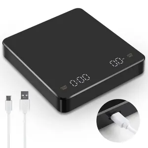 Recharge Digital Coffee Scale with Timer, High Precision Type-C Pour Over and Drip Coffee Scale, 5kg/0.1g Espresso Scale with Tare Function, 3 Units g/oz/ml, LED Display Kitchen Gadgets