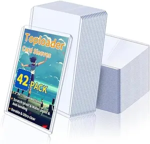 Card Sleeves 3" x 4" Top Loaders for Cards, 42 Count Baseball Card Protectors Hard Plastic, Sports Card Sleeves, Clear Card Holder for Collectible Trading Cards Sports Cards