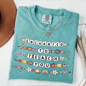 Teacher Shirt, Teacher Comfort Colors Shirt, Teacher Friendship Bracelet Shirt,Teacher Appreciation Gifts,Back to School,Enchanted to Teach