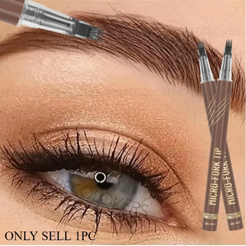 Multi-Shade 4-Tip Brow Marker - Instant-Dry Sweat-Proof Liquid, Buildable Natural Finish, Long-Wear Transfer-Resistant, Great for Busy Lifestyles & Holiday Gifts - Eyebrow Styling Tool
