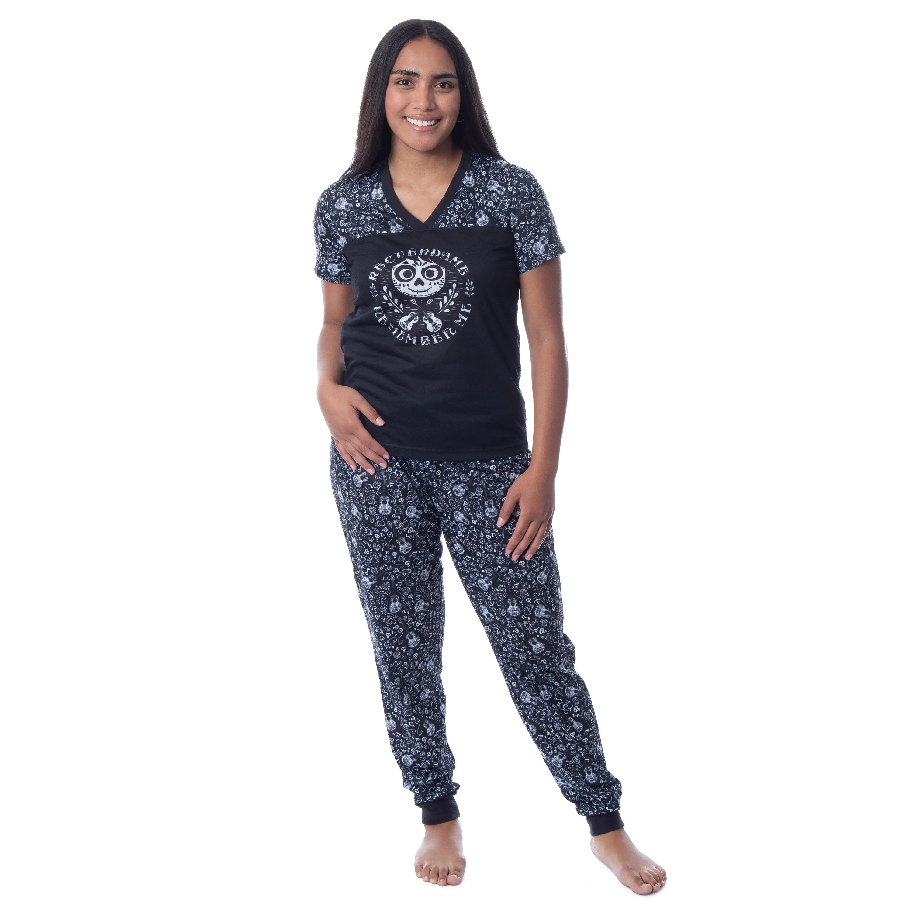 Disney Womens' Coco Remember Me Sleep Pajama Jogger Set Loungewear