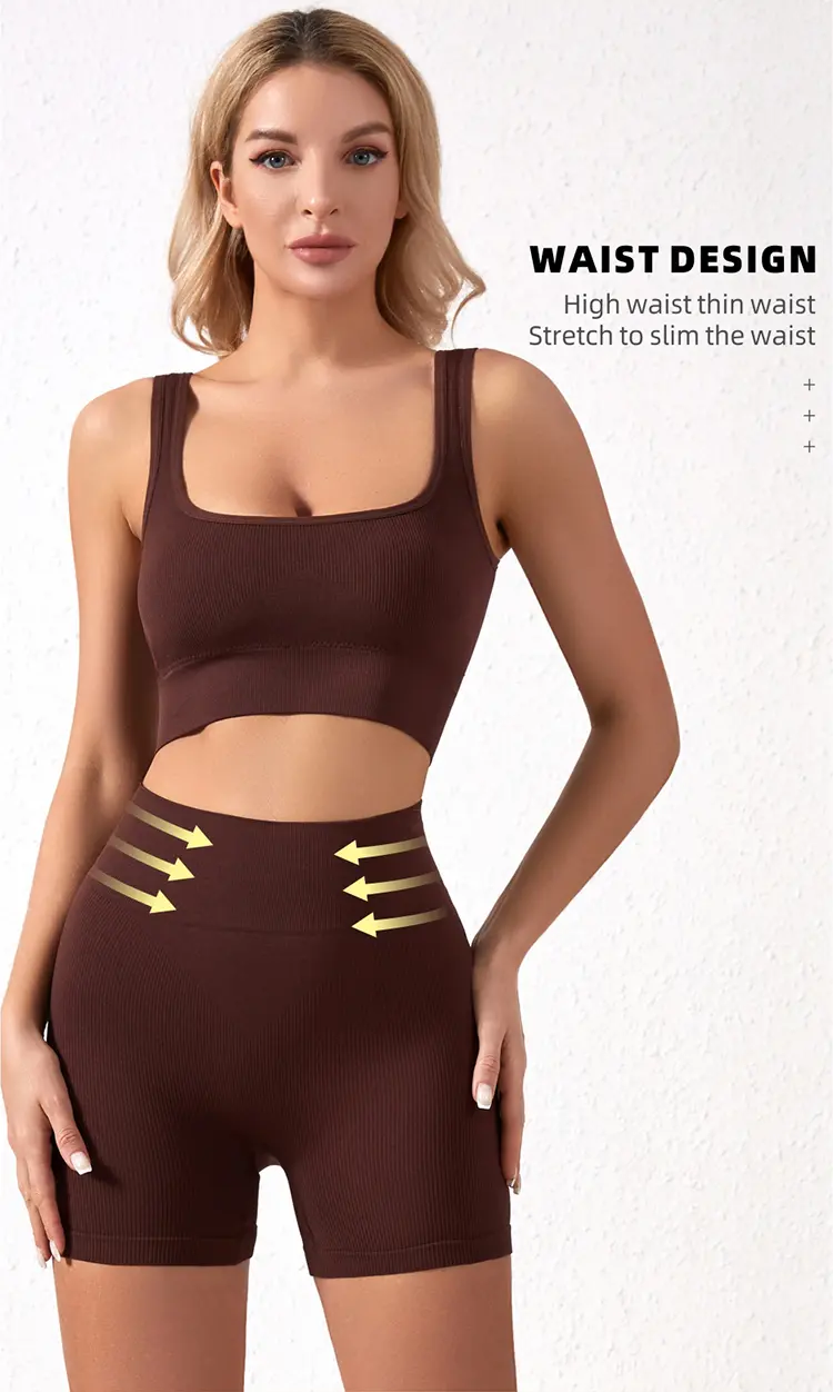 Product Introduction of VVL Women's Backless Halter Crop Top & High Waist Shorts Workout Gym Yoga Set,Sporty Breathable Comfy Fitness Outfits for Women,Ladies Gym Clothes 16