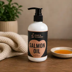 Paws & Whiskers Cold-Pressed Wild Alaskan Salmon Oil for Dogs and Cats Rich in Omega-3s for Coat Health Joint Function Heart Wellness and Inflammation Control