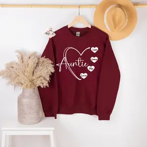 Personalized Auntie T-Shirt, Auntie Sweatshirt, Aunt T-Shirt, Custom Aunt T-Shirt, Shirt with Kids' Names, Mother's Day Gift, Custom Gift