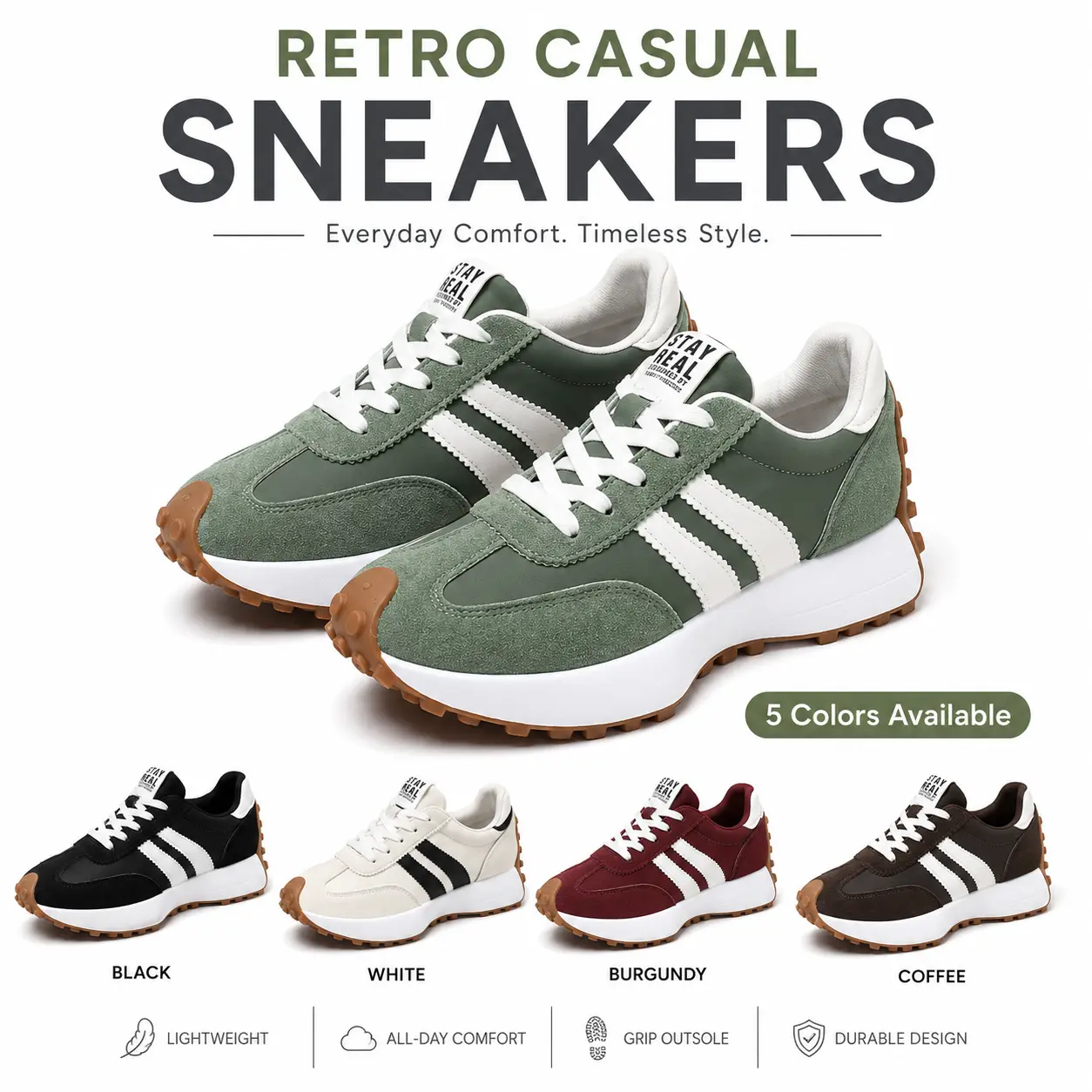 Women's Casual Trainers - Spring Autumn, Round Toe, Thick Sole, Colorblock, Lace-Up Sneakers for Daily Workout & Outdoor Activities