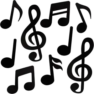 48 Pcs Double-Side Music Notes Cutouts Musical Paper Cut Out for Disco Party School Bulletin Board Craft Music Wall Decorations