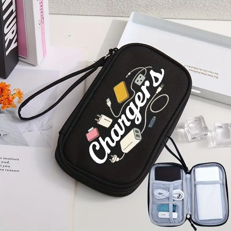 A Compact Travel Organizer for Electronic Additions, Ideal for Keeping Things Like Data Cables, Chargers, Smartphones, USB Sticks, And More, All Safely Stored in Protective Pouches