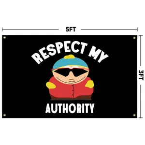Funny 'Respect My Authority' Flag 3x5ft Meme Wall Art for Man Cave, Dorm & Parties  Decor Bedroom Solid Color Decorative Gifts Artwork Hanging Decoration Items