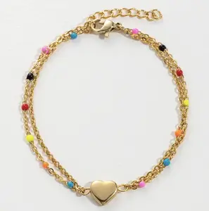 Heart Shape Colorful Pearls Bracelet