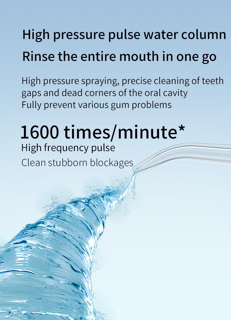 3 Seconds Gradually Strengthen Water Flosser  Rechargeable Cordless Oral Irrigator with 15+ Days Long Battery Life  360° Rotating Nozzle  IPX7 Waterproof Dental Cleaner with 3 Modes for Sensitive Gums