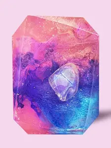 Crystal Bar Soap - Moment of Gratitude - Vegan - Crystal Infused - 7 oz - Scented in Tangerine, Peach, Cotton Candy, and Apples Body Care Blend